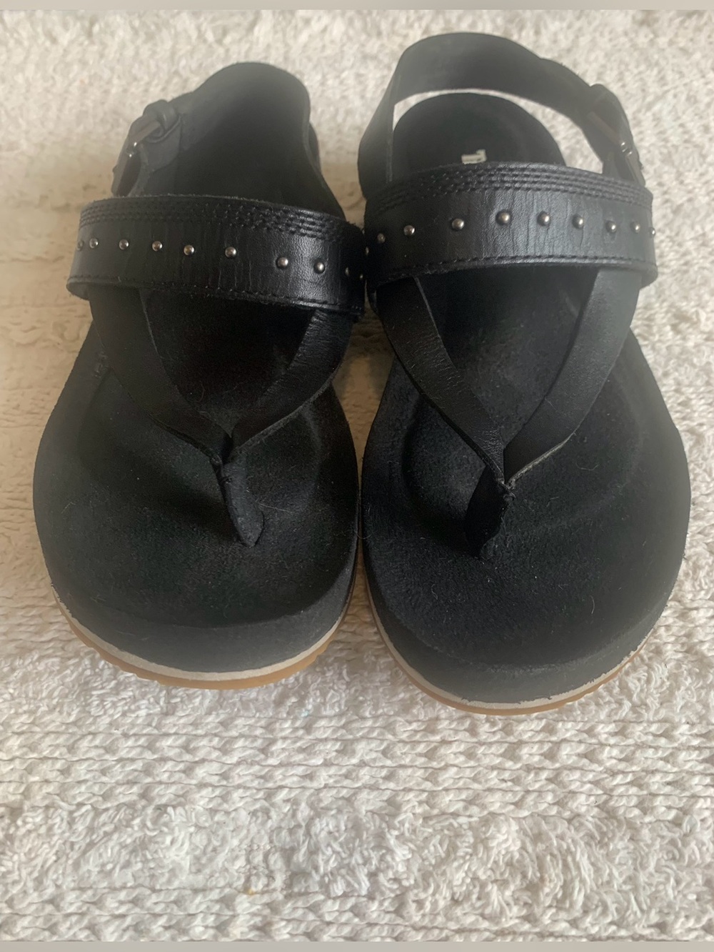 Timberland Black Studded Cross Strap Leather Sandals US 8.5